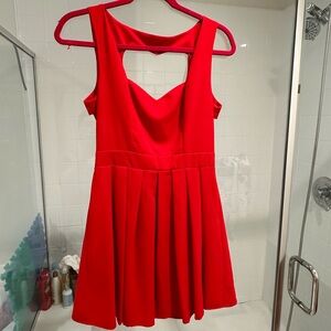 Red dress with heart cut out in back